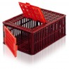 Caisse transport volaille 110L | Cage à volailles plastique 2 portes