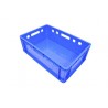 Bac alimentaire - 40L - 600x400x200 mm - fond plein, parois pleines - Bleu - réf. E2