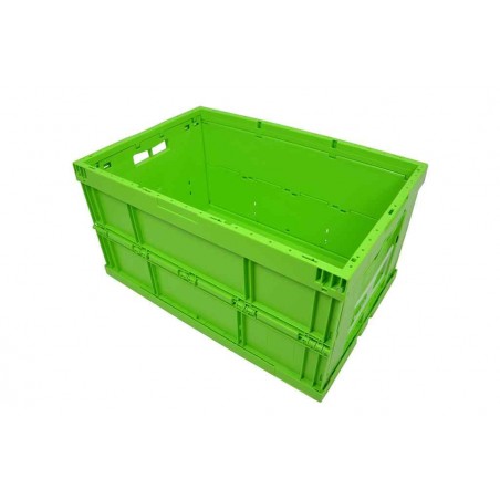 Bac pliable - 59L - 600x400x320 mm - fond plein, parois pleines - Vert - réf. G6433-1161