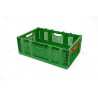 Bac pliable - 40L - 600x400x221 mm - fond ajouré, parois ajourées - Vert - réf. P6420-0042