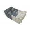 Bac gerbable emboîtable - 23L - 500x300x210 mm - fond ajouré, parois ajourées - Noir - réf. BFBI5321-9050