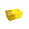 Bac gerbable emboîtable - 45L - 600x400x265 mm - fond ajouré, parois ajourées - Gris clair - réf. GEBI-6426-0051