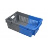 Bac gerbable emboîtable - 32L - 600x400x200 mm - fond ajouré, parois ajourées - Blanc - réf. GEBI-6420-7020