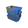 Bac gerbable emboîtable - 32L - 600x400x200 mm - fond ajouré, parois ajourées - Blanc - réf. GEBI-6420-7020