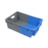 Bac gerbable emboîtable - 32L - 600x400x200 mm - fond plein, parois pleines - Bleu - réf. GEBI-6420-1120