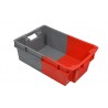 Bac gerbable emboîtable - 32L - 600x400x200 mm - fond plein, parois pleines - Bleu - réf. GEBI-6420-1120