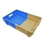 Bac gerbable emboîtable - 25L - 600x400x144 mm - fond plein, parois pleines - Gris clair/Gris foncé - réf. PVBI-6414-5120