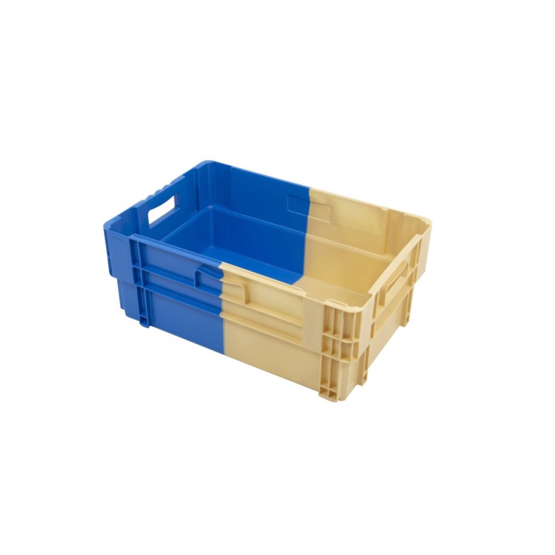 Bac Euronorm gerbable et 50 % emboîtable à parois et fond pleins - 47 L - 600×400×241 mm