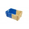 Bac gerbable emboîtable - 47L - 600x400x241 mm - fond plein, parois pleines - Gris clair/Gris foncé - réf. PVBI-6424-5120