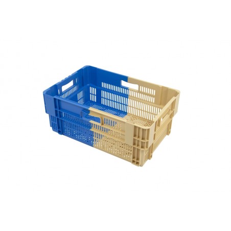 Bac gerbable emboîtable - 47L - 600x400x246 mm - fond ajouré, parois ajourées - Vert - réf. PVBI-6424-0040