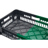 Bac gerbable emboîtable - 25L - 600x400x148 mm - fond ajouré, parois pleines - Noir/Vert - réf. PVBI-6414-0840