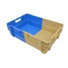Bac gerbable emboîtable - 34L - 600x400x184 mm - fond plein, parois pleines - Gris clair/Gris foncé - réf. PVBI-6419-5120