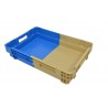 Bac gerbable emboîtable - 22L - 600x400x123 mm - fond plein, parois pleines - Gris clair/Gris foncé - réf. PVBI-6412-5120