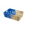 Bac gerbable emboîtable - 34L - 600x400x188 mm - fond ajouré, parois ajourées - Vert - réf. PVBI-6419-0040