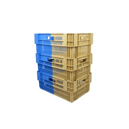 Bac gerbable emboîtable - 34L - 600x400x188 mm - fond ajouré, parois ajourées - Vert - réf. PVBI-6419-0040