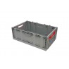 Bac pliable - 40L - 600x400x221 mm - fond ajouré, parois pleines - Vert - réf. P6420-0122