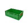 Bac pliable - 40L - 600x400x221 mm - fond ajouré, parois pleines - Vert - réf. P6420-0122