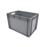 Bac Europe - 76L - 600x400x400 mm - fond plein, parois pleines - Gris clair/Gris foncé - réf. E6440-5120
