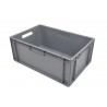 Bac Europe - 47L - 597x398x240 mm - fond plein, parois pleines - Gris clair/Gris foncé - réf. E6424-5120