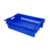 Bac gerbable emboîtable - 25L - 600x400x150 mm - fond ajouré, parois ajourées - Gris - réf. GE6415-0020