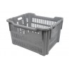 Bac gerbable emboîtable - 78L - 625x500x360 mm - fond ajouré, parois ajourées - Gris - réf. GE6535-0020