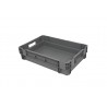 Bac gerbable emboîtable - 26L - 600x400x140 mm - fond plein, parois pleines - Gris clair/Gris foncé - réf. PV6414-5120