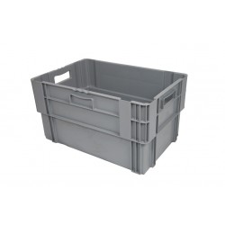Bac Euronorm gerbable et 50 % emboîtable à parois et fond pleins - 60 L - 600×400×320 mm
