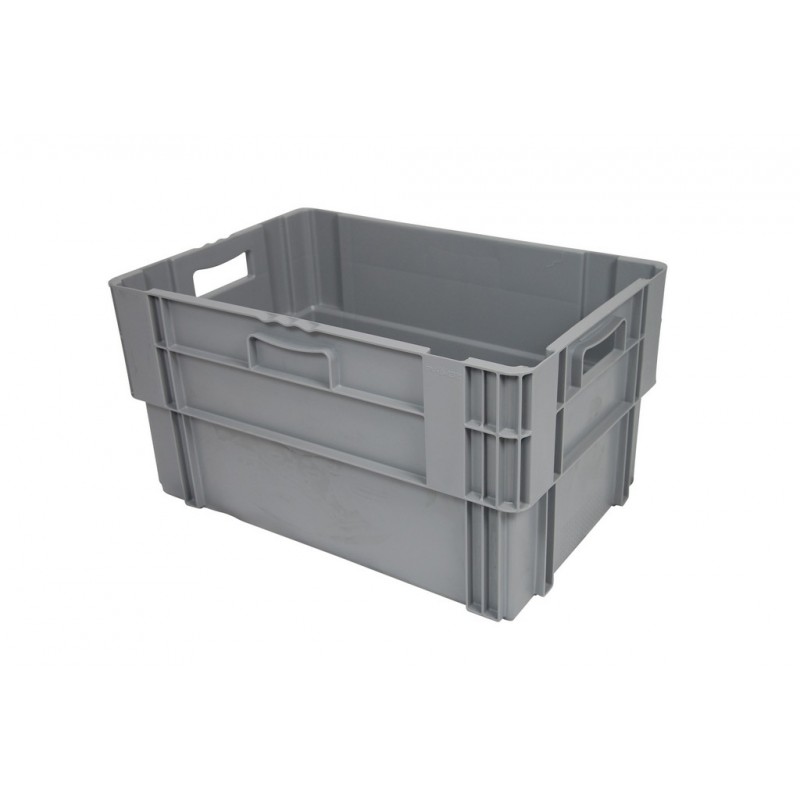 Bac Euronorm gerbable et 50 % emboîtable à parois et fond pleins - 60 L - 600×400×320 mm