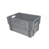 Bac gerbable emboîtable - 60L - 600x400x320 mm - fond plein, parois pleines - Gris clair/Gris foncé - réf. PV6432-5120
