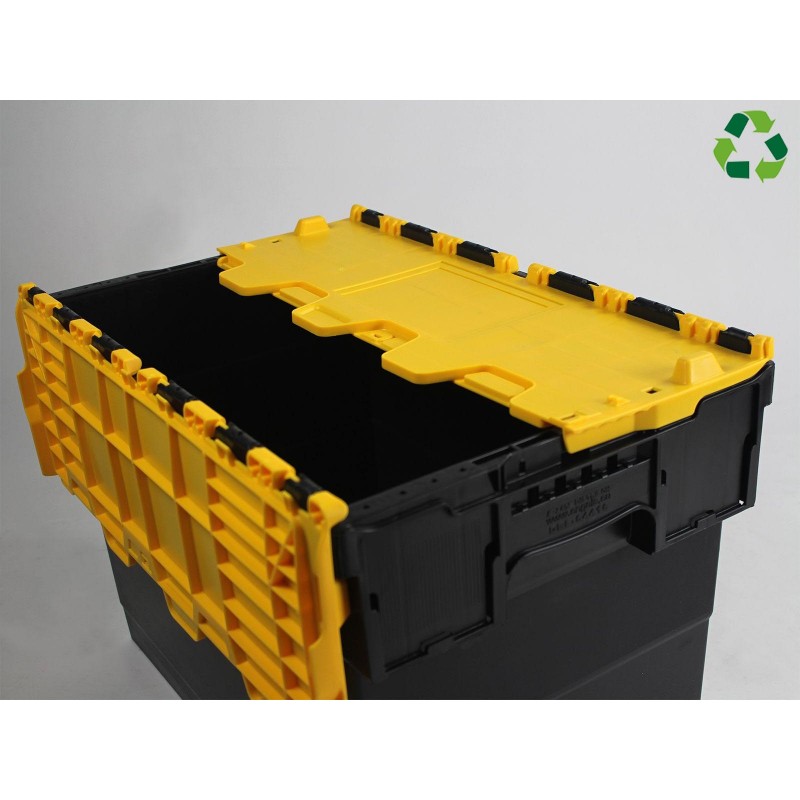Bac navette Distribox avec couvercle - 63 L - 600×400×365 mm