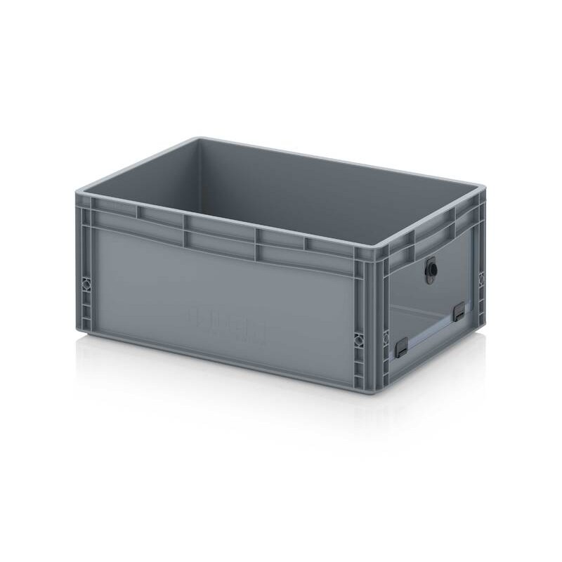 Bac Euro avec fenêtre acrylique côté court - 56 L - 600×400×270 mm