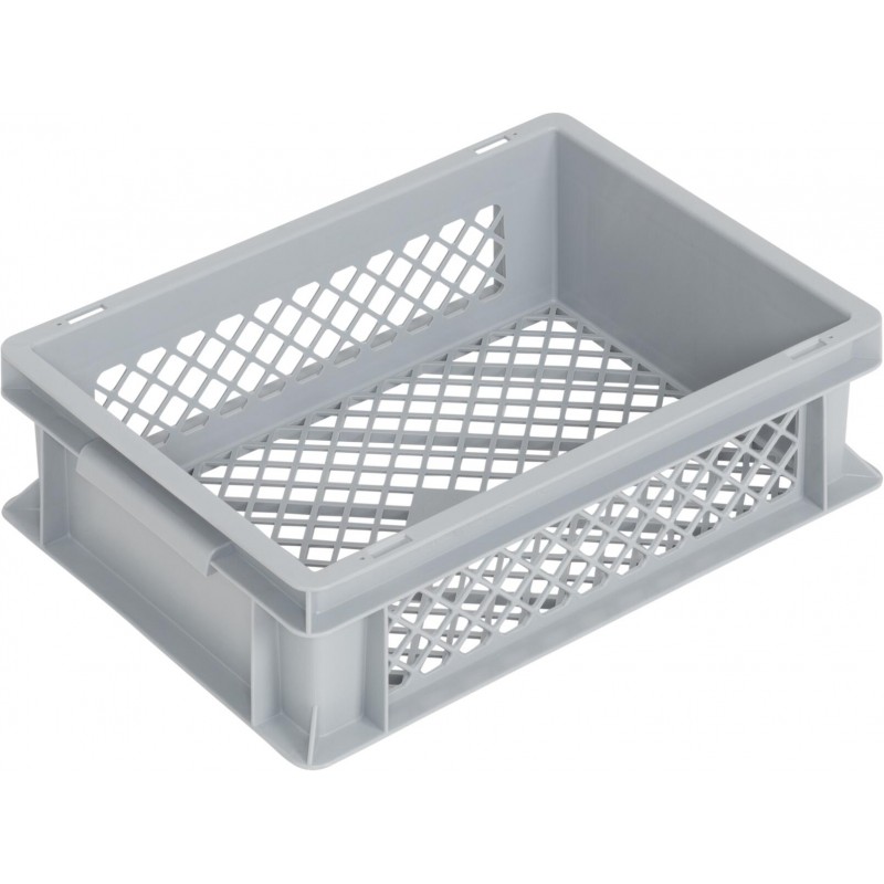 Bac gerbable norme Euro NB 10 V3 18 - 400x300x125 mm - fond et parois ajourés