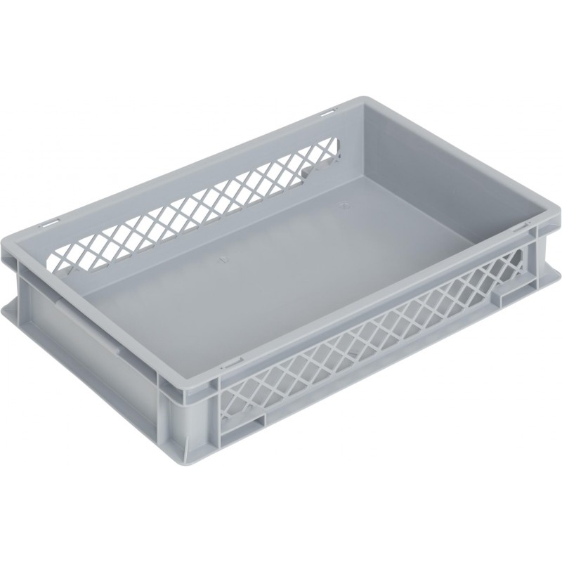 Bac gerbable norme Euro NB 24 V2 18 - 600x400x120 mm - fond plein et parois ajourées
