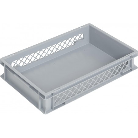 Bac gerbable norme Euro NB 24 V2 18 - 600x400x120 mm - fond plein et parois ajourées