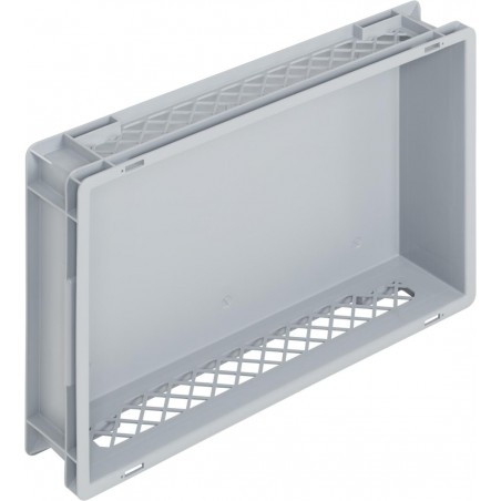 Bac gerbable norme Euro NB 24 V2 18 - 600x400x120 mm - fond plein et parois ajourées