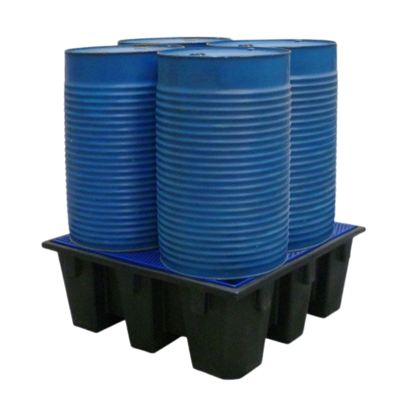 Bac de rétention 4 fûts - 450 L - 1280×1280×485 mm