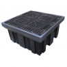 Bac de rétention 4 fûts - 450 L - 1280×1280×485 mm - Réf. LB BRCECOP 450