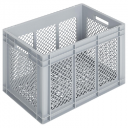 Bac Euro Newbox ajouré NB 80 V3 18 - 600x400x420 mm - 75 L Gris