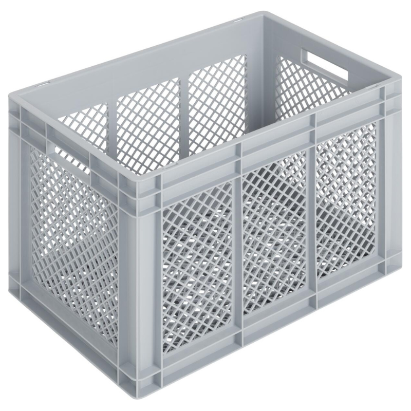 Bac Euro Newbox ajouré NB 80 V3 18 - 600x400x418 mm - 78,8 L Gris