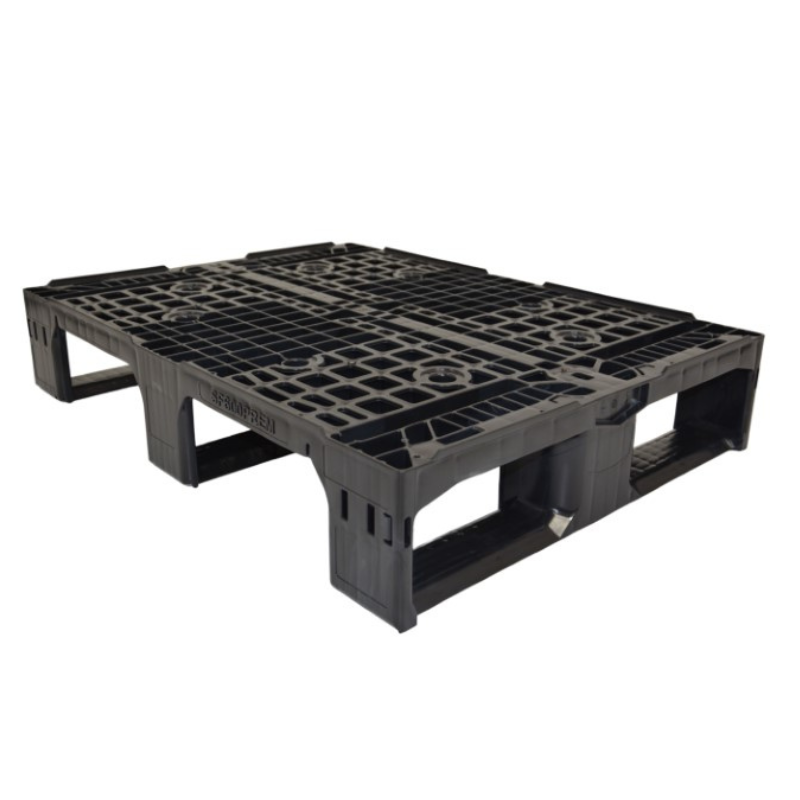 Demi-palette plastique ajourée SF 600 PREM - 800x600x150 mm Noir