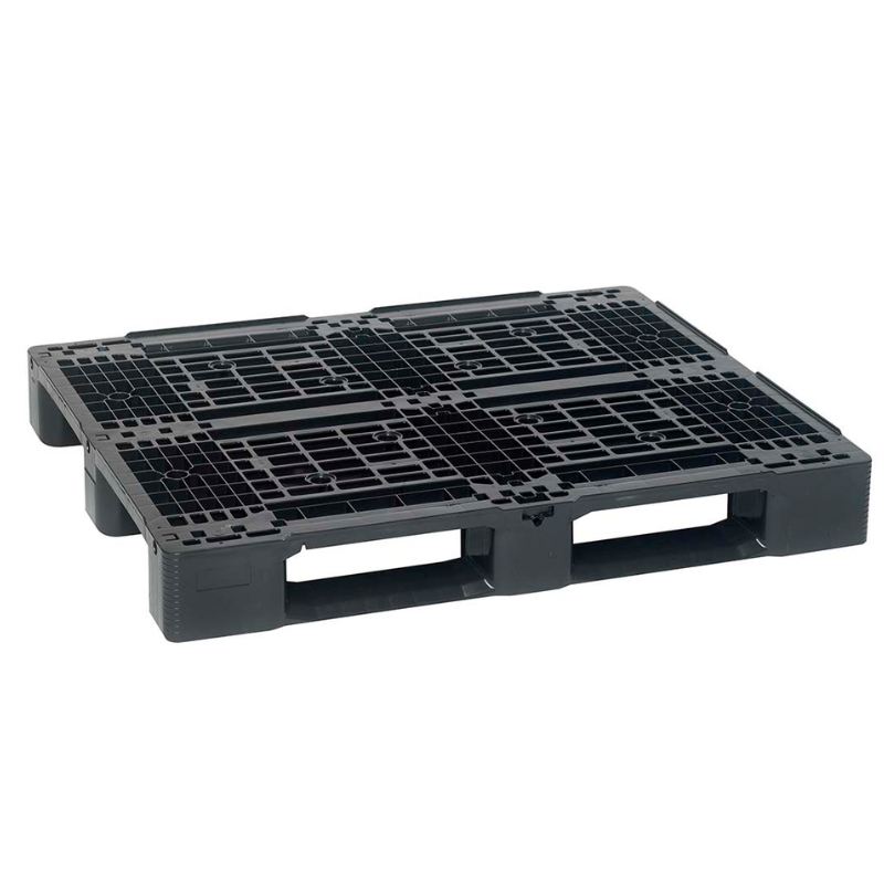 Palette Packpal ajourée 3 semelles SF 1000 PES - 1200x1000x150 mm Noir