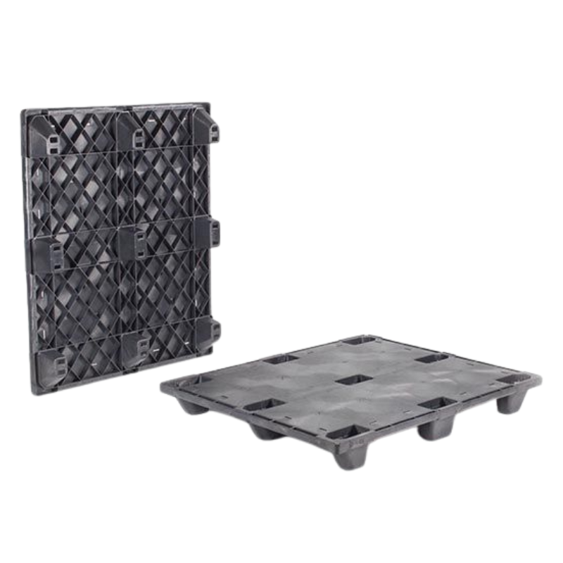 Palette plastique emboîtable pleine - 1200x1000x134 mm - Noir