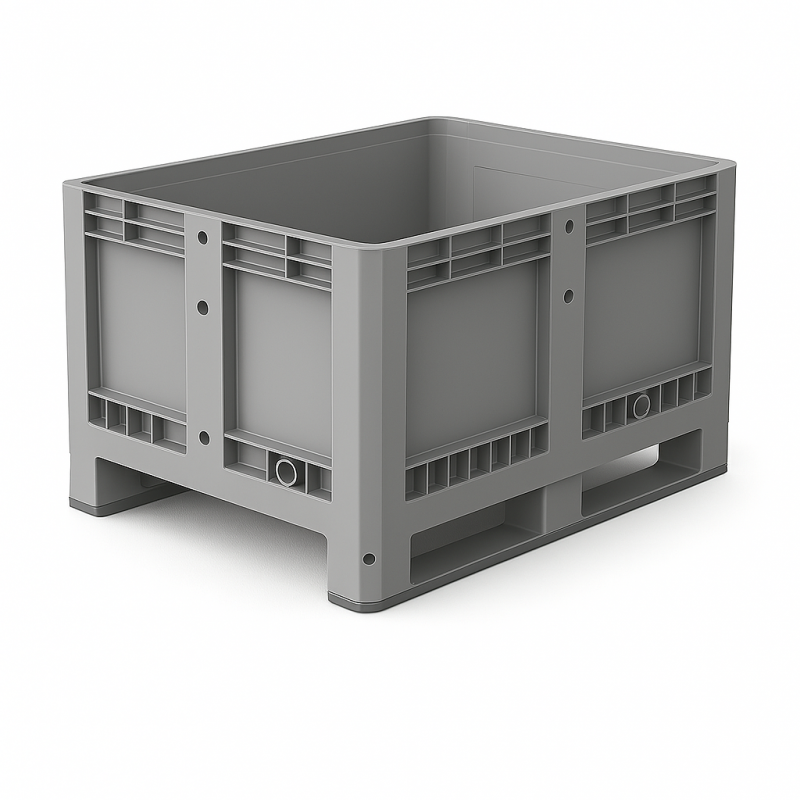 Caisse-palette industrielle pleine 610 L 1200x1000x760 mm - Version 2 semelles