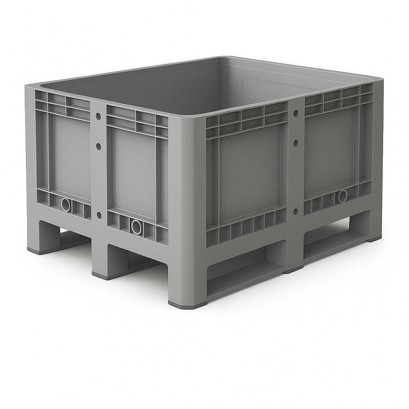 Caisse-palette industrielle pleine 610 L 1200x1000x760 mm - Version 3 semelles