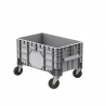 Conteneur compact basse hauteur 220 L ref. 1425 F - 4 roulettes Ø 100-125 mm