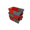 Bac gerbable emboîtable - 32L - 600x400x200 mm - fond plein, parois pleines - Bleu - réf. GEBI-6420-1120