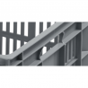 Bac gerbable norme Euro gris - 600x400x300 mm - fond plein et parois ajourées