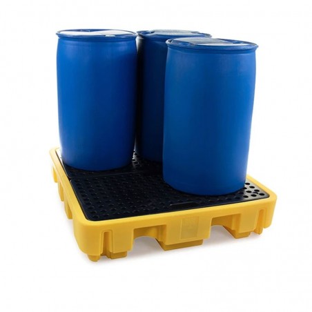 Bac de rétention 250 L pour 4 fûts avec caillebotis