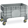 Conteneur compact basse hauteur 220 L ref. 1425 F - 4 roulettes Ø 100-125 mm