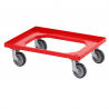 Chariot porte-bac compact 600x400 à roulettes caoutchouc